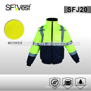 High quality safety reflective heavy work jackets with multi pockets and polyester padding ,ANSI/ISEA 1906 CLASS D/N